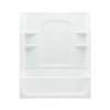 74-in x 32-in x 60.25-in Vikrell Rectangular Skirted Bathtub with Left-Hand Drain and Wall Surround in White