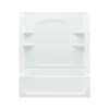 74-in x 32-in x 60.25-in Vikrell Rectangular Skirted Bathtub with Right-Hand Drain and Wall Surround in White