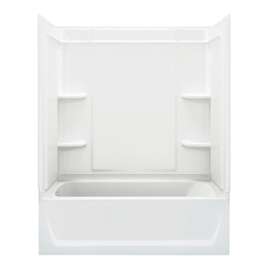 71320112 Ensemble 78.25-in x 60.25-in x 33.25-in Vikrell Wall and Floor 4-Piece Alcove Shower Kit with Bathtub