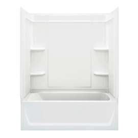 71320128 Ensemble 78.25-in x 60.25-in x 33.25-in Vikrell Wall and Floor 4-Piece Alcove Shower Kit with Bathtub