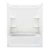 Ensemble 71370116-0 73-in x 60.25-in x 31.25-in Vikrell Wall and Floor 4-Piece Alcove Shower Kit with Bathtub in White