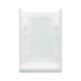 75.75-in x 34-in x 48-in Vikrell Wall and Floor 4-Piece Alcove Shower Kit in White