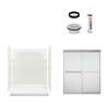 75.75-in x 34-in x 60-in Vikrell Wall and Floor 5-Piece Alcove Shower Kit in Silver with Frosted Glass