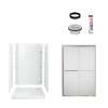 77-in x 36-in x 48-in Vikrell Wall and Floor 5-Piece Alcove Shower Kit in Nickel with Frosted Glass