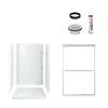 77-in x 36-in x 48-in Vikrell Wall and Floor 5-Piece Alcove Shower Kit in Silver with Clear Glass
