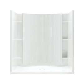 77-in x 36-in x 60-in Vikrell Wall and Floor 4-Piece Alcove Shower Kit in White