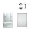 74.5-in x 36-in x 48-in Vikrell Wall and Floor 5-Piece Alcove Shower Kit in Silver with Frosted Glass