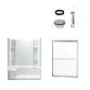 74.5-in x 36-in x 60-in Vikrell Wall and Floor 5-Piece Alcove Shower Kit in Nickel with Clear Glass