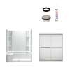74.5-in x 36-in x 60-in Vikrell Wall and Floor 5-Piece Alcove Shower Kit in Nickel with Frosted Glass