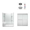 74.5-in x 36-in x 60-in Vikrell Wall and Floor 5-Piece Alcove Shower Kit in Silver with Frosted Glass