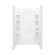 48-in x 34-in Shower Base, Walls and Door Kit, in White/Nickel with Clear Glass