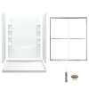 60-in x 34-in Shower Base, Walls and Door Kit, in White/Nickel with Clear Glass