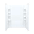 60-in x 34-in Shower Base, Walls and Door Kit, in White/Nickel with Clear Glass