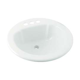 Composite Round Drop-In Lavatory With Overflow