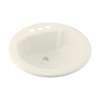 Composite Drop-In Round Bathroom Sink with Overflow in Biscuit