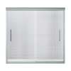 Frameless Sliding Shower Door 55.5-in H x 56.625-59.625-in W with Clear Glass in Silver