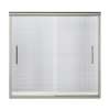 Frameless Sliding Shower Door 55.5-in H x 56.625-59.625-in W with Clear Glass in Brushed Nickel
