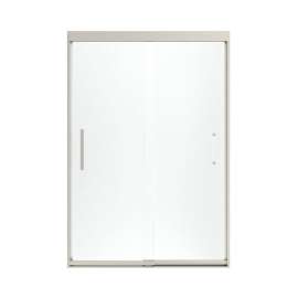 Frameless Sliding Shower Door 70.0625-in H x 44.625-47.625-in W with Clear Glass in Brushed Nickel