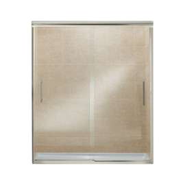 Frameless Sliding Shower Door 70.0625-in H x 44.625-59.625-in W with Clear Glass in Brushed Nickel