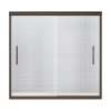Frameless Sliding Shower Door 55.5-in H x 56.625-59.625-in W with Clear Glass in Deep Bronze