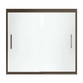 Finesse 56.625 To 59.625-In X 55.5-In Frameless Alcove Shower Door With Frosted, Clear Glass
