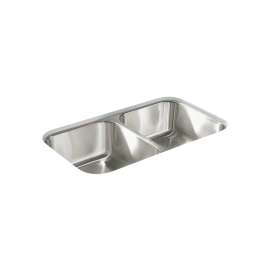 32" undermount double-bowl kitchen sink