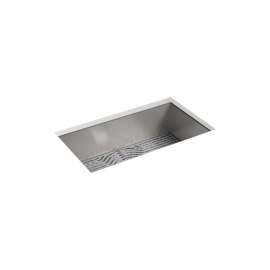 32" undermount single-bowl sink with accessories