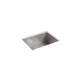 24" undermount single-bowl kitchen sink with accessories
