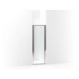 Standard pivot shower door, 64" H x 23-1/2"-25" W, with 1/8"-thick Rain textured glass