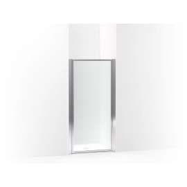 Standard pivot shower door, 64" H x 32-3/4"-34-1/4" W, with 1/8"-thick Rain textured glass