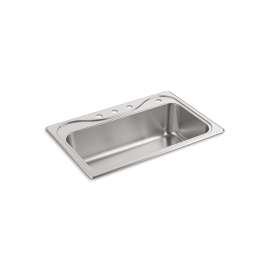33" top-mount single-bowl kitchen sink