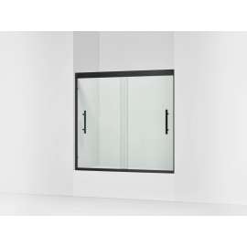 55-1/8" H sliding bath door with 5/16"-thick glass