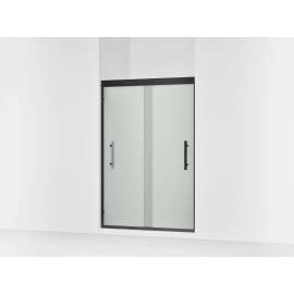 69-5/8" H sliding shower door with 5/16"-thick glass
