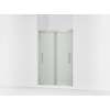 69-5/8" H sliding shower door with 5/16"-thick glass