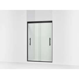 69-5/8" H sliding shower door with 5/16"-thick glass