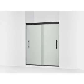 69-5/8" H sliding shower door with 5/16"-thick glass