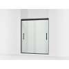 69-5/8" H sliding shower door with 5/16"-thick glass