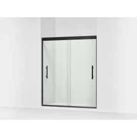 69-5/8" H sliding shower door with 5/16"-thick glass