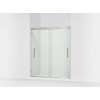 69-5/8" H sliding shower door with 5/16"-thick glass