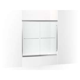 Frameless sliding bath door 54-5/8"-59-5/8" W x 57-3/4" H