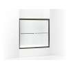 Frameless sliding bath door 54-5/8"-59-5/8" W x 55-3/16" H