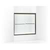 Frameless sliding bath door 54-5/8"-59-5/8" W x 55-3/16" H