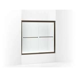 Frameless sliding bath door 54-5/8"-59-5/8" W x 55-3/16" H