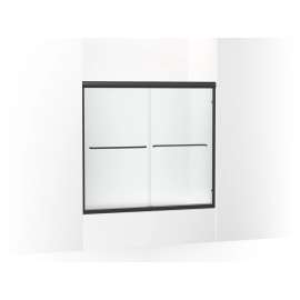 Frameless sliding bath door 54-5/8"-59-5/8" W x 55-3/16" H