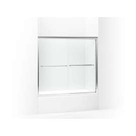 Frameless sliding bath door 54-5/8"-59-5/8" W x 55-3/16" H