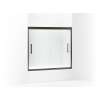 55-1/2" H frameless sliding bath door with 5/16"-thick glass