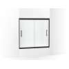55-1/2" H frameless sliding bath door with 5/16"-thick glass