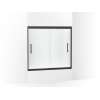 55-1/2" H frameless sliding bath door with 5/16"-thick glass