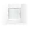 55-1/2" H frameless sliding bath door with 5/16"-thick glass