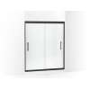 Frameless sliding shower door 56-5/8"-59-5/8" W x 70-1/16" H
